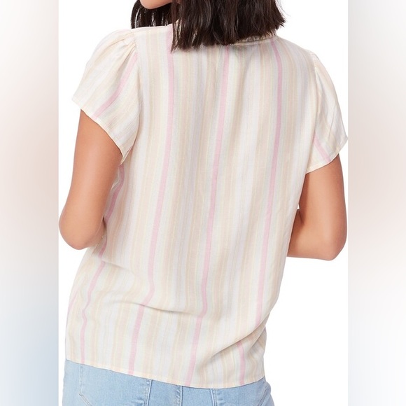 Paige Remy Stripe Button Front Top Size Small - Picture 3 of 14